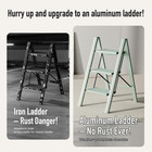 3 Step Ladder aluminum Folding Step Stool For Adults step Ladder With Wide Anti-