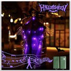 Halloween Decorations Outdoor  2 Pack Hanging Light Ghost Spooky Skeletons Decor