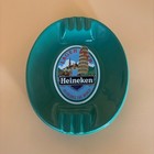 Vintage Heineken Lager Beer Green Glass Ashtray     7 5    X 9    Heavy Pub Tray