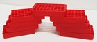 Universal Ammo Reloading Tray - Red Plastic - Various Sizes And Quantities