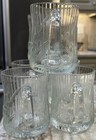 Vtg Set Of 6 Arcoroc France Canterbury Crocus Mug Cup Tempered Clear Glass Mint