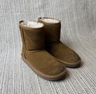 Koolaburra By Ugg Kids Girls 2 Chestnut Brown Suede Boots Sherpa Lined Pull On