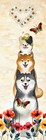 Dog Tower Bookmark -  Folk Art Style 6x2 Bookish Gift For Book Readers