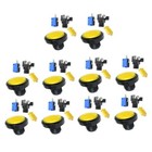 1 3 5 10  Yellow Arcade Round Push Buttons Illumilated Led Light W  Microswitch-