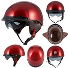 Dot Approved Open Face Motorcycle Half Helmet For Adults Large Burgundy