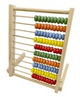 Wooden Counting Number Frame  10 Rows Abacus For Learning Math  8-inch 