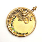 Antique W sb Blackinton Art Nouveau Repousse Flower Orchid Locket Pendant  2 5 