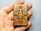 Woman And Flowers  1955 French Antique Large Bronze Medal  Art Deco  By Benard 