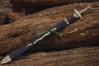 Medieval Damascus Steel Viking Sword  38 Inches Full-tang Blade  Wood Scabbard 
