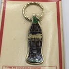 Vintage 1985 Coke Coca Cola Bottle Black Green Keychain Key Tag In Package Nos