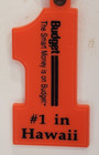 Vintage Plastic Number One Shaped Keychain Budget Car Rentals Hawaii