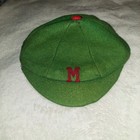 Antique Vintage Wool 6 Panel  m  Team Baseball Hat cap Green red Early 1900 s 