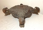 Large Antique Hand Carved Anglo Indian Figural Dragon Wood Sculpture Base Stand