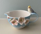 Pier 1 Imports 3-d Porcelain Floral Creamer With Bird Vintage Cottage Euc