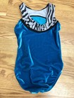 Gymnastics Pre-owned Leotard Gk Elite Child Large Turquoise Zebra Gymnastics