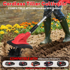 Cordless Tiller Cultivator Compatible With Milwaukee M18 18v Battery  360rpm Bat