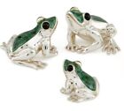 Saturno Silver And Enamel Frogs  - Fully Hallmarked Sterling Silver