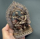 4 7   Brass Tibet Chitipati Shri Shmashana Adhipati Protector Statue Temple Lord