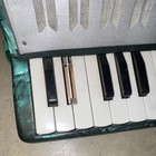 Small Green Pearloid Piano Accordion 8 Bass 11 Treble Keys W  Strap