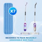 7 Count Reusable Mop Pads For Swiffer Powermop -mexerris Microfiber Lightblue 