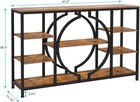 Industrial Console Table 47 Inch Rustic Sofa Table W 4 Tier Shelves For Entryway