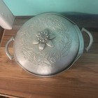 Vintage Everlast Metal Forged Aluminum Hammered Covered Casserole Dish Floral