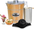 Old Fashioned 4 Quart Vintage Wood Bucket Electric Ice Cream Maker Machine  B   