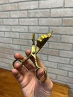 Antique Brass Clover Leaf Candle Snuffer Scissors Footed