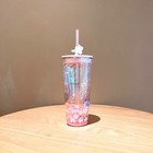 New Starbucks China Cherry Blossom Tumbler Pink Sakura 20oz Glass Straw Cup X