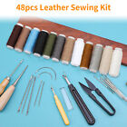 48 Pcs Sewing Kit Awl Leather Hand Stitcher Repair Set Heavy Duty Thread Needles