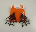 Gothic Black Silver Spider And Web Halloween Earrings Costume Accessory Claire s
