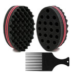 Big Holes Barber Hair Brush Sponge Dreads Locking Twist Afro Curl Coil Wave H   