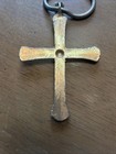 Vintage Hobe Large Enamel Cross Pendant Necklace 4 In Tall