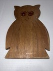 Vintage 11    Wooden Brown Owl Orange Eyes Wall Art Decor