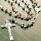 Catholic Rosary Prayer Beads Multicolor Glass Beads Crucifix 18 5   