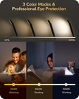 Book Light For Reading At Night  3 Colors   Stepless Dimming Brightness  Usb Rec