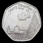 Gibraltar          Coin 50p Pence 2025 Xmas Father Christmas Santa Rock Reindeer Red