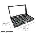 Novel Box Glass Top Jewelry Gemstone Display Case With 50 Gem Jar Tray Insert