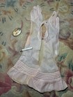 Vtg Nra Label Deadstock Sheer Costume Gloves  Ruffled Gingham Cuffs  Size Xs   6