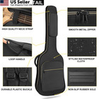 Letsrock Bass Guitar Case  Bag  Black Yellow Zipper Pocket