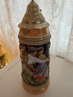 Vintage Genuine German Lidded Beer Mug Stein Made In Western Germany  11    Tall