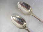 David Hall Philadelphia   Nj Pair Pre-1780 Coin Silver Bird Back Teaspoons  mw 