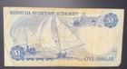 1979 Bermuda  1 Banknote Queen Elizabeth Ii P-28b Vintage World Currency