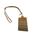 Coach Unisex Id Lanyard Khaki toffee Signature C Card Holder