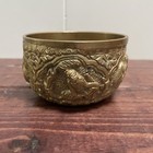 Beautiful  Chinese Antique Buddhist Temple Brass Offering Bowl Buddha   Flower