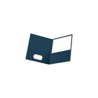 Oxford Twin-pocket Folder Embossed Leather Grain Paper Dark Blue 25 box 57538