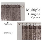  Anji Bird Brown Sheer Curtains 45 Inches Long 2 Panels Set For Small Window  
