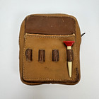 Vintage Leather Belt Golf Pouch Tee Holder   Whitman Mini Playing Card Deck Set