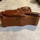 Small Carved Wooden Lion Puzzlebox Jewelry Or Trinket Box Puzzle Box