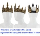 Liatunou Regal King s Crown adjustable Royal Crown Prince One Size  Gold